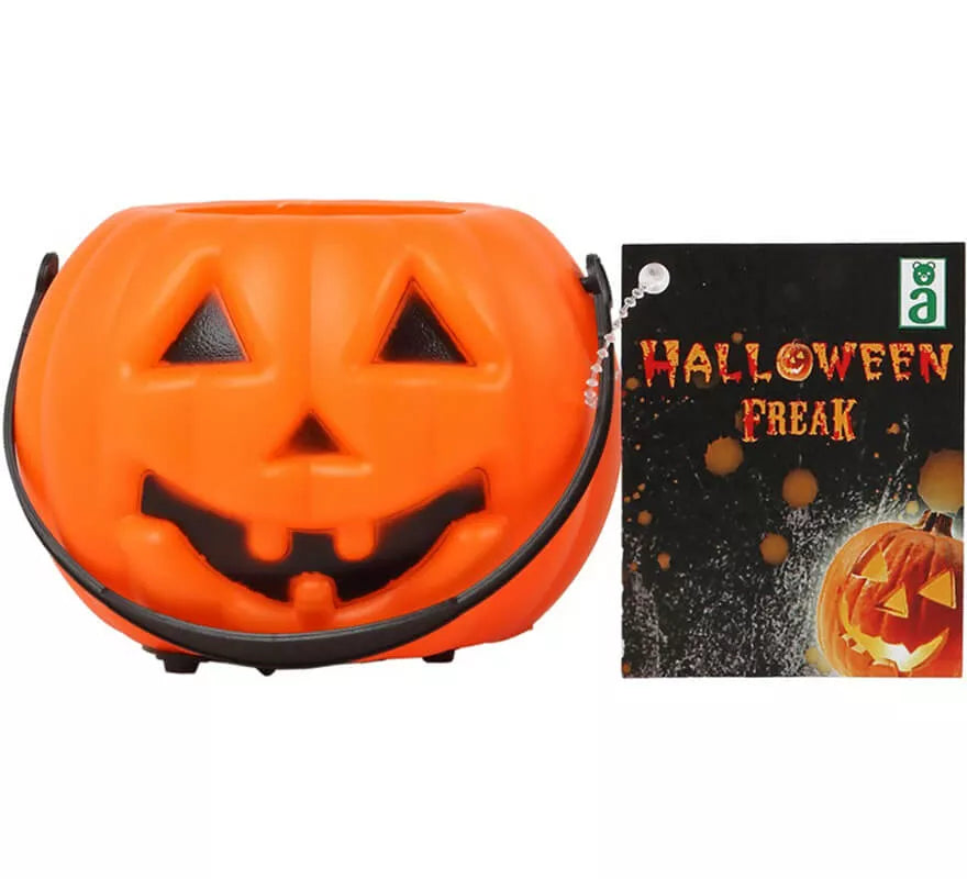 Calabaza Naranja y Negra con Luz 8 cm