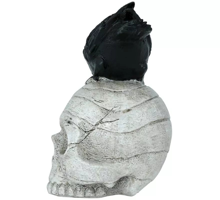 Translation missing: fr.Calavera con Cuervo de Resina de 14x9 cm