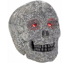 Tête de Mort avec des Yeux Rouges et Lumineux 39x48 cm