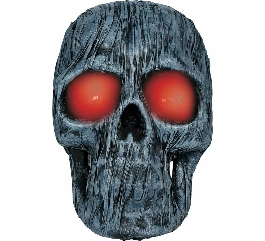 Calavera Fantasma Gris con Luz de 35 cm