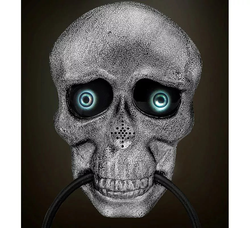 Calavera para Puerta con Ojos Animados y Voz Espeluznante