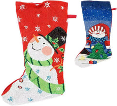 Chaussette avec bonhomme de neige 45 cm en différentes couleurs