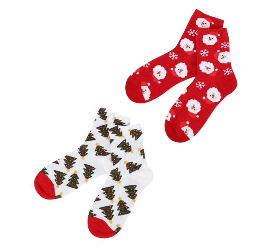 Translation missing: fr.Calcetines Navideños Árbol y Papá Noel en modelos surtidos adulto