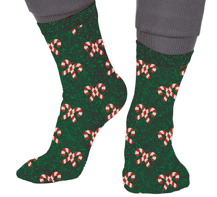 Translation missing: fr.Calcetines Navideños Bastones con Purpurina en números del 22 al 41