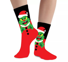 Chaussettes de Noël monstre vert