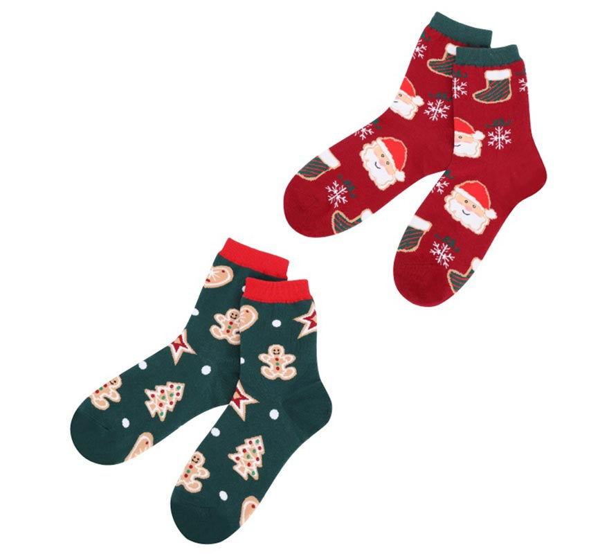 Translation missing: fr.Calcetines Navideños Galleta y Papá Noel Talla 28-35 en modelos surtidos infantil