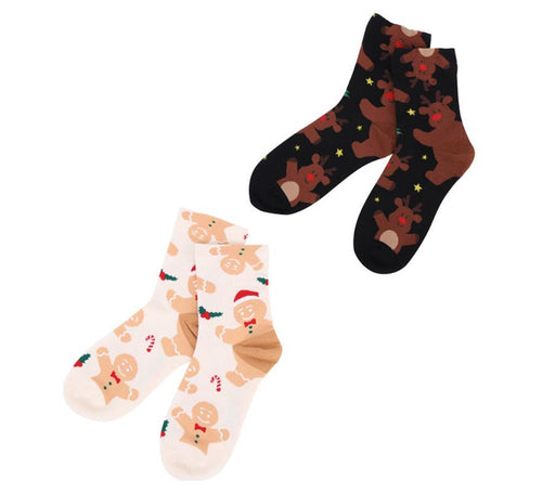 Calcetines Navideños Galleta y Reno en modelos surtidos adulto