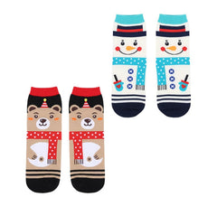 Chaussettes de Noël ours et bonhomme de neige dans des modèles adultes assortis