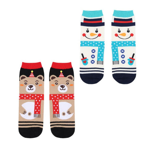 Calcetines Navideños Oso y Muñeco de nieve Talla 28-35 en modelos surtidos infantil