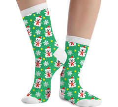 Chaussettes de Noël vertes Taille enfant 28-35