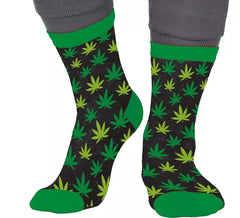 Chaussettes vertes à motifs de marijuana pour adultes