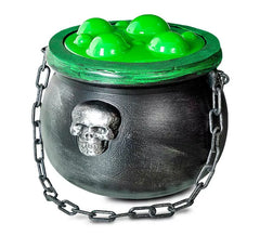 Chaudron de sorcière à potion verte simulée 20x17x36cm