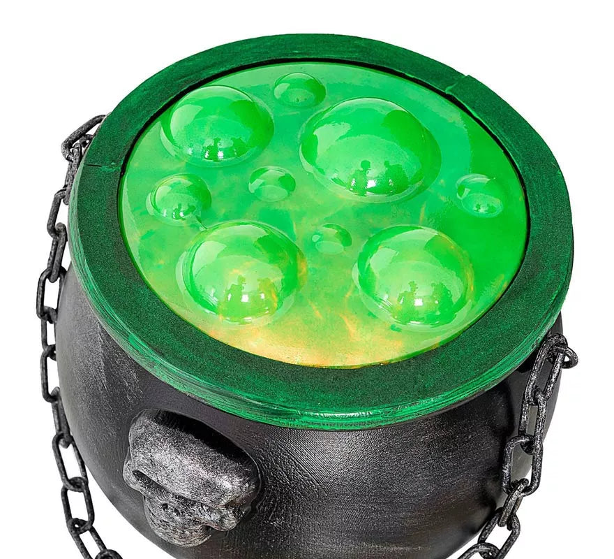 Translation missing: fr.Caldero de bruja con poción verde simulada de 20x17x36 cm