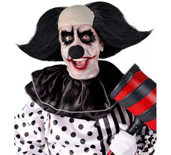 Homme chauve aux cheveux de clown sinistres