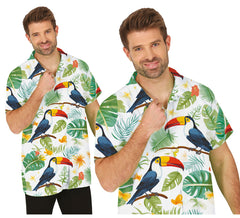 Chemise adulte blanche imprimé toucan