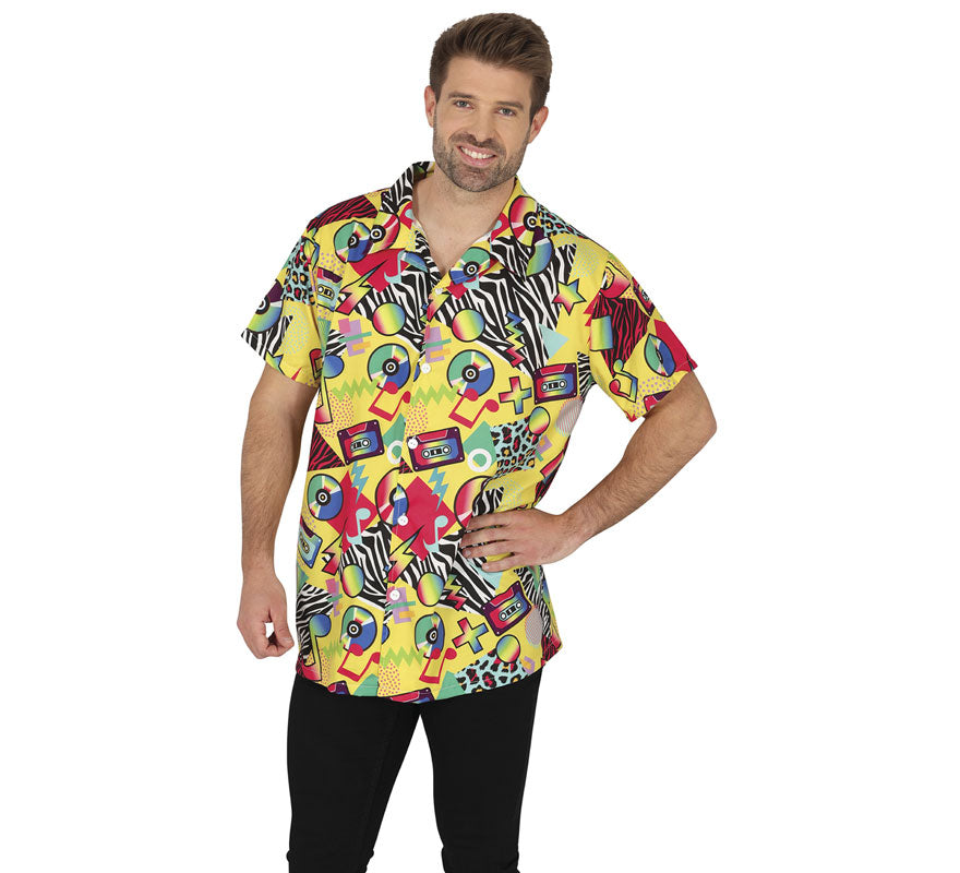 Translation missing: fr.Camisa de los años 80 multicolor adulto
