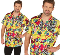 Chemise multicolore adulte des années 80