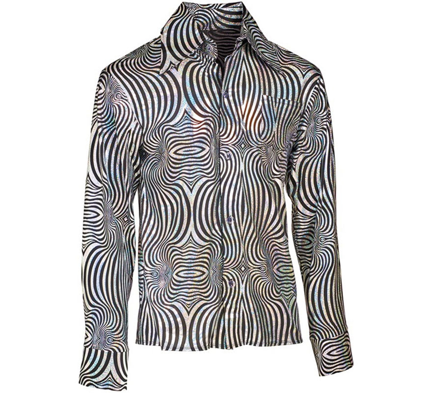 Translation missing: fr.Camisa Disco Años 70 cebra para hombre