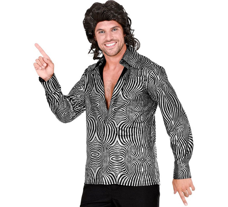 Translation missing: fr.Camisa Disco Años 70 cebra para hombre