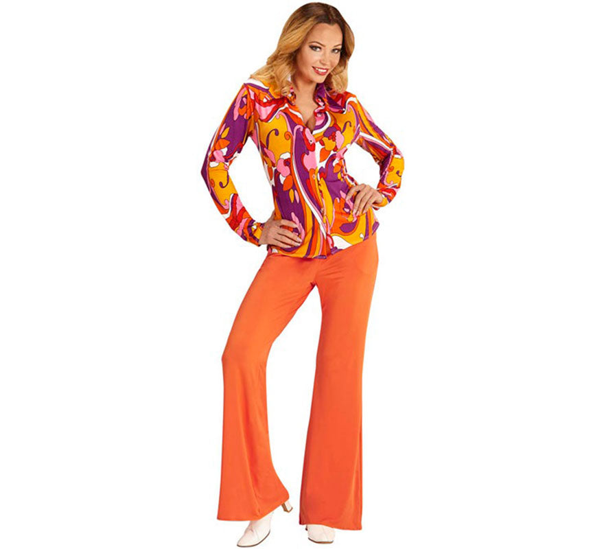 Translation missing: fr.Camisa Disco Años 70 Orquídeas para mujer