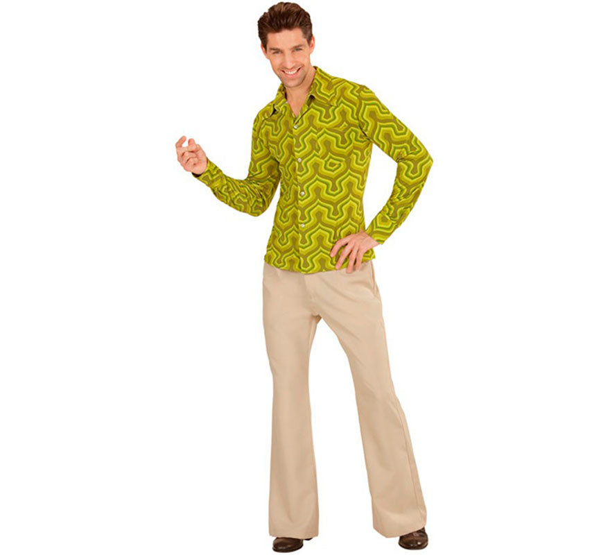 Translation missing: fr.Camisa Disco Años 70 verde para hombre