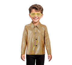 Chemise Disco Bling dorée pour garçons