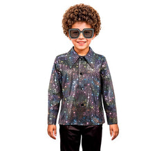 Chemise disco noire avec étoiles pour garçon