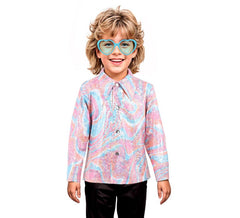 Chemise disco psychédélique rose pour garçons