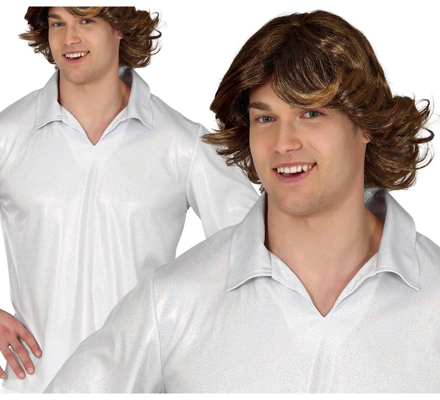 Translation missing: fr.Camisa Disco Plateada para Hombre