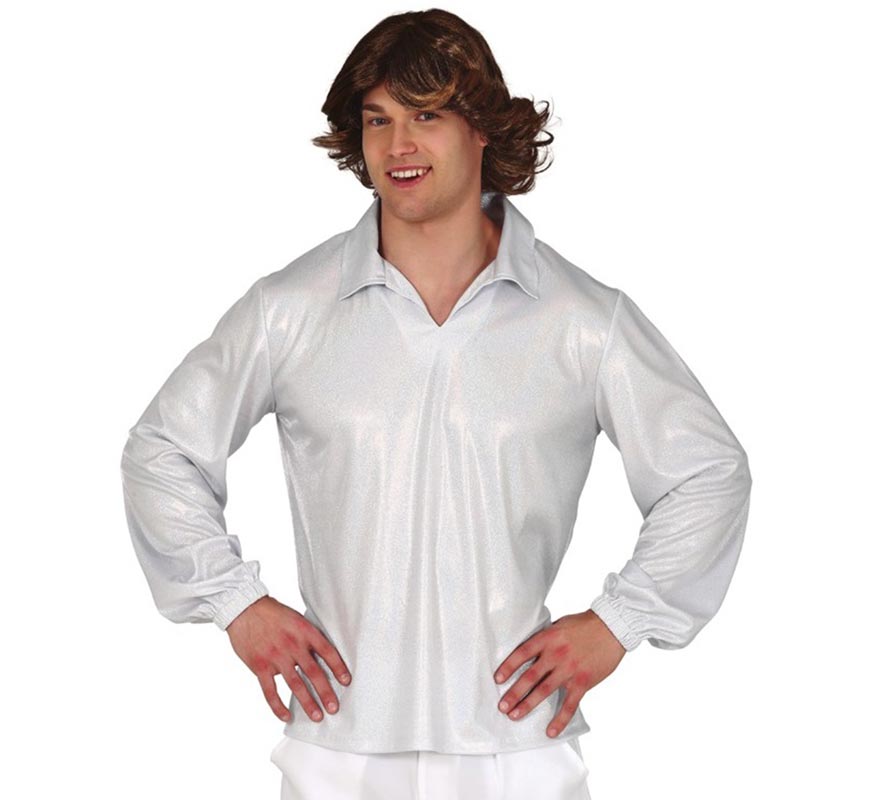Translation missing: fr.Camisa Disco Plateada para Hombre
