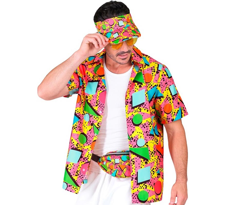 Translation missing: fr.Camisa Estampada Años 80 multicolor para adultos