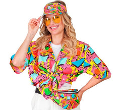 T-shirt imprimé multicolore années 80 pour adultes