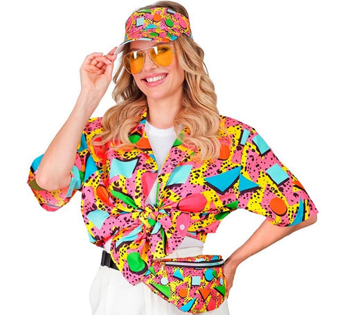 Camisa Estampada Años 80 multicolor para adultos