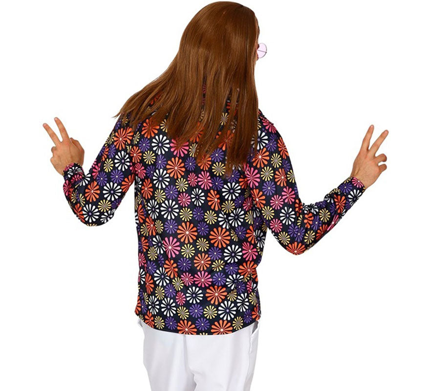 Translation missing: fr.Camisa Estampada de Hippie de los Años 70 con Flores para hombre