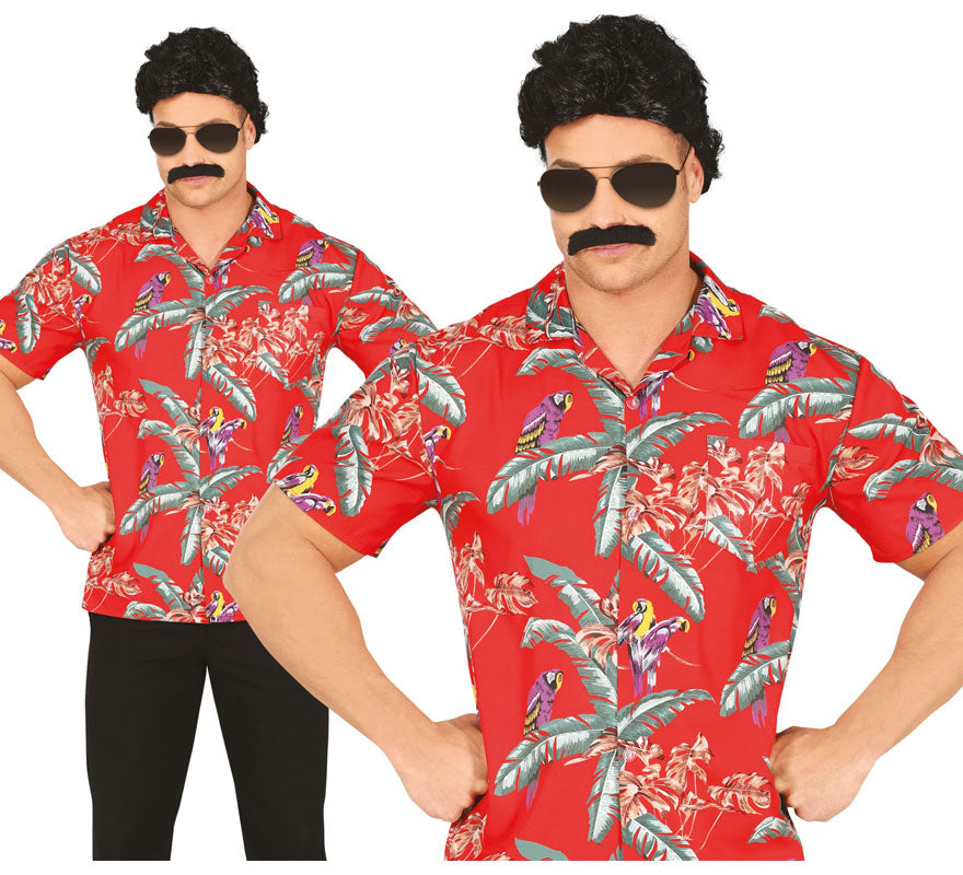 Translation missing: fr.Camisa Hawaiana con Loros para Adulto