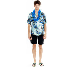Chemise Hawaïenne Palmiers Bleus pour homme