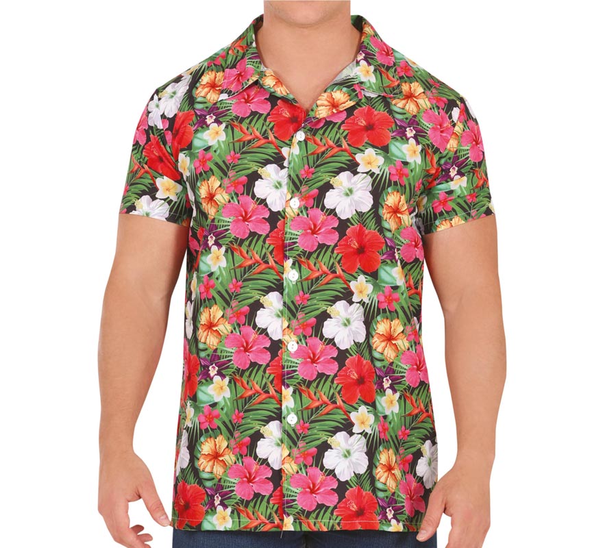Translation missing: fr.Camisa Hawaii con estampado de Flores adulto