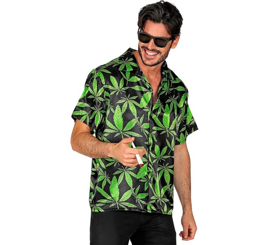 Translation missing: fr.Camisa manga corta Estampado Marihuana para hombre