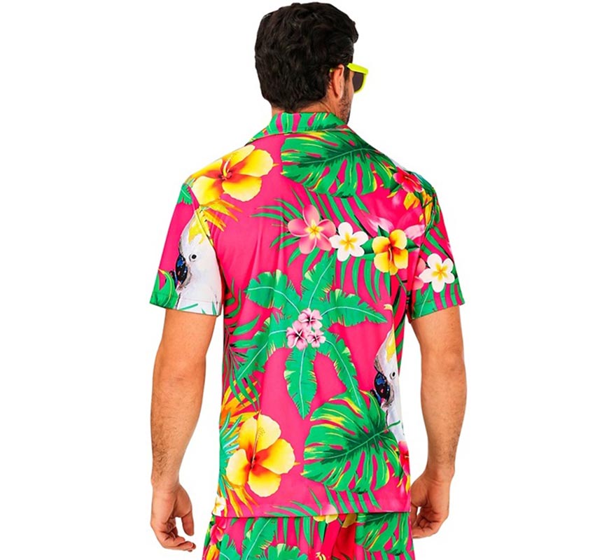 Translation missing: fr.Camisa manga corta Hawaiana Estampado Cacatúa para hombre