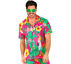 Chemise hawaïenne à manches courtes pour homme, imprimé cacatoès