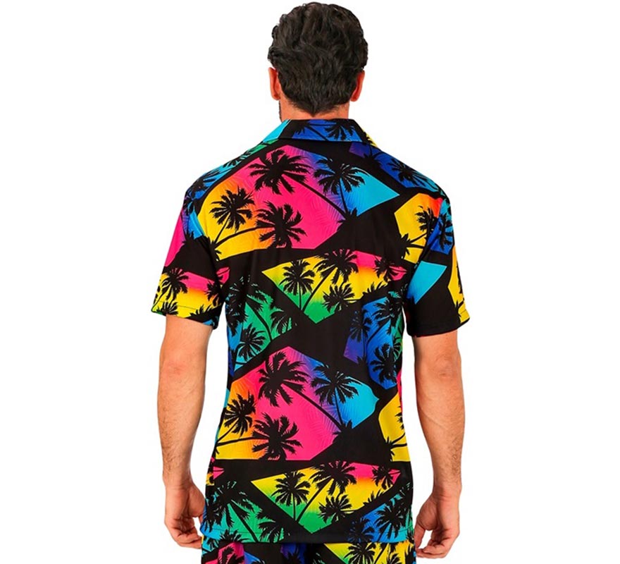 Translation missing: fr.Camisa manga corta Hawaiana Estampado Palmeras para hombre