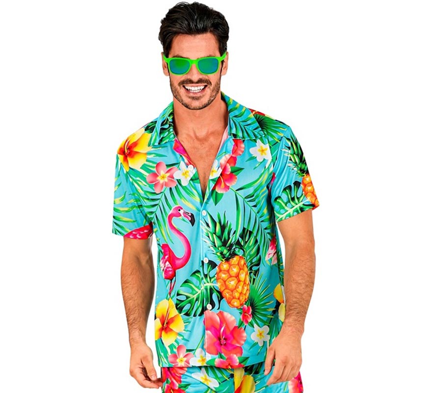 Translation missing: fr.Camisa manga corta Hawaiana Estampado Tropical para hombre