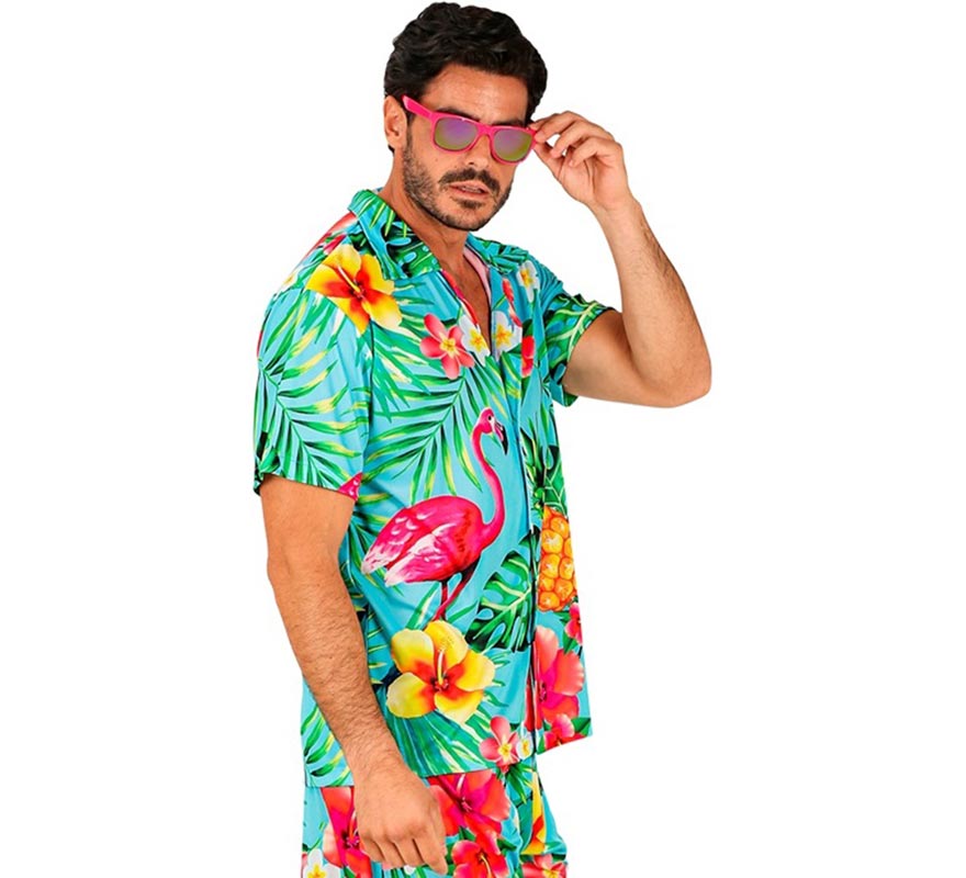Translation missing: fr.Camisa manga corta Hawaiana Estampado Tropical para hombre