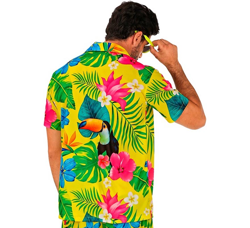 Translation missing: fr.Camisa manga corta Hawaiana Estampado Tucán para hombre