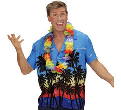Chemise hawaïenne à manches courtes bleue Palm Beach pour homme