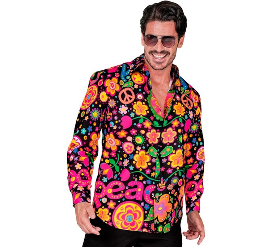 Translation missing: fr.Camisa manga larga con Estampado Hippie para hombre