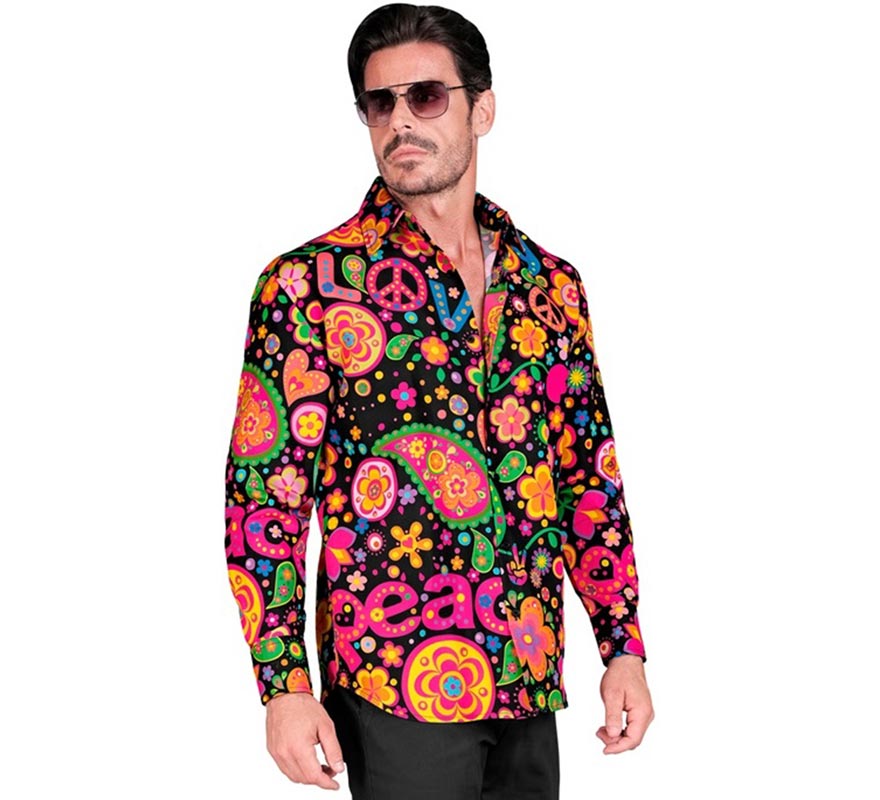 Translation missing: fr.Camisa manga larga con Estampado Hippie para hombre