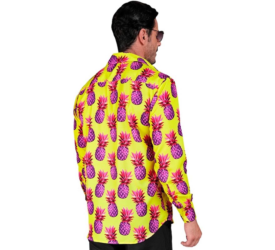 Translation missing: fr.Camisa manga larga Estampada Piñas neón para hombre