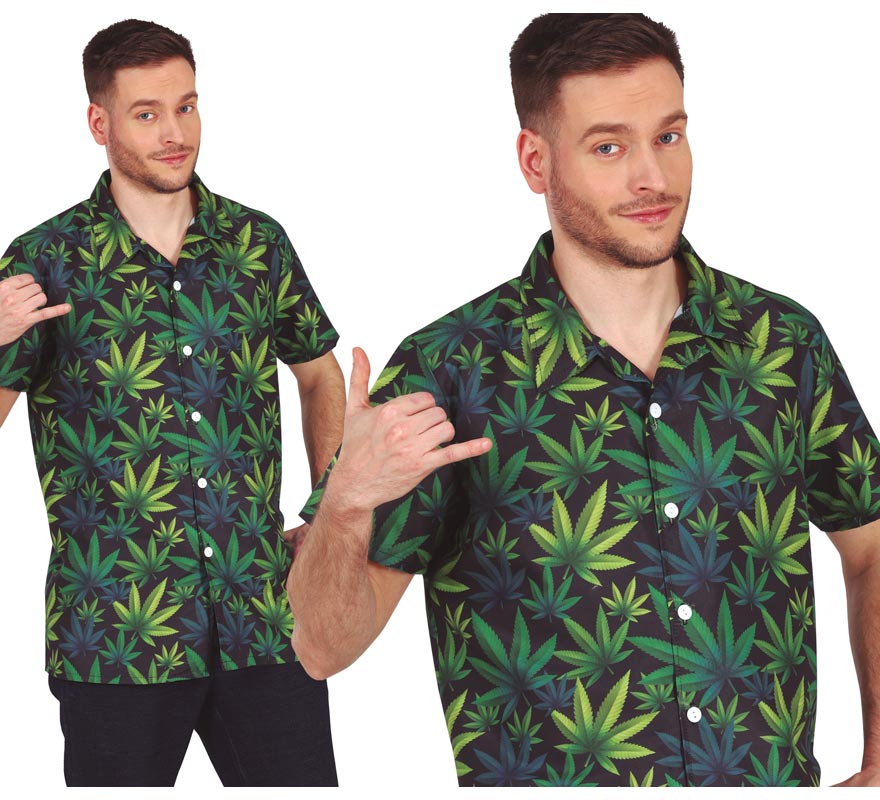 Translation missing: fr.Camisa Marihuana verde oscuro adulto