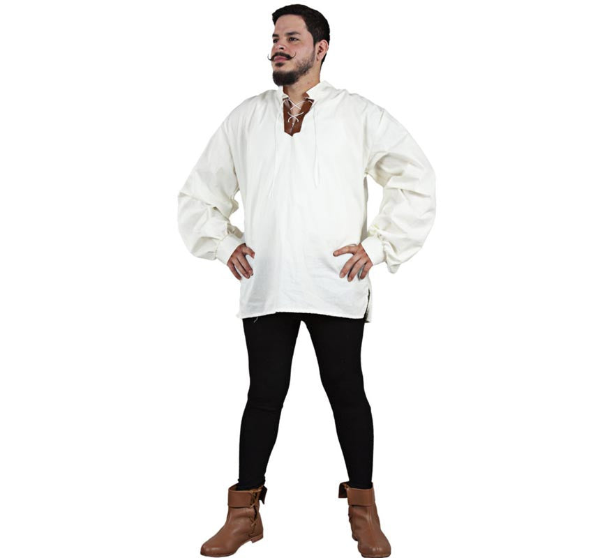 Translation missing: fr.Camisa Medieval de Tabernero blanca para hombre